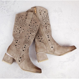 Potocki W WOL210B bottes ajourées en daim, beige 5