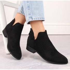 Bottines à talons bas en daim Potocki W WOL212A, noir le noir 2