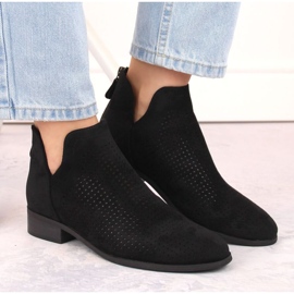 Bottines à talons bas en daim Potocki W WOL212A, noir le noir 3