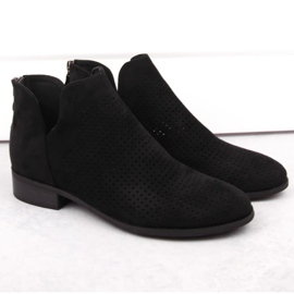 Bottines à talons bas en daim Potocki W WOL212A, noir le noir 4