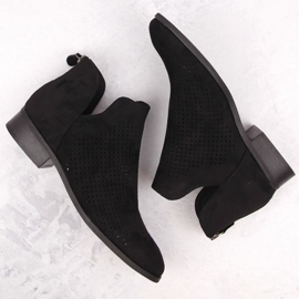 Bottines à talons bas en daim Potocki W WOL212A, noir le noir 6