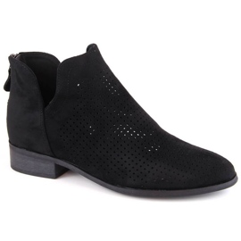 Bottines à talons bas en daim Potocki W WOL212A, noir le noir 7