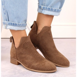 Bottines à talons bas en daim Potocki W WOL212B marron brun 2
