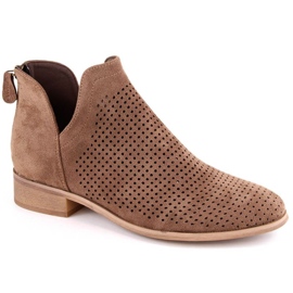 Bottines à talons bas en daim Potocki W WOL212B marron brun 4
