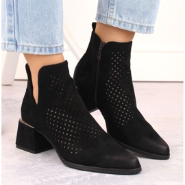 Bottines à talons en daim Potocki W WOL213A, noir le noir 3