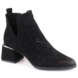 Bottines à talons en daim Potocki W WOL213A, noir le noir 4