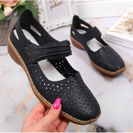 Chaussures en cuir Rieker W RKR139, bleu marine 1