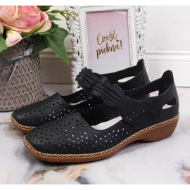 Chaussures en cuir Rieker W RKR139, bleu marine 2