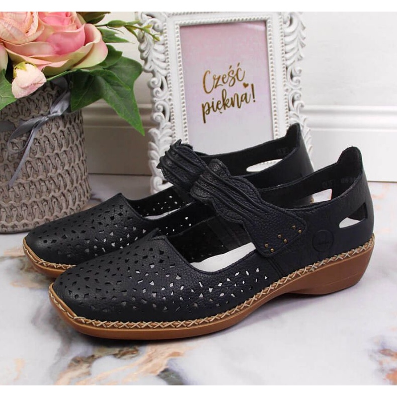 Chaussures en cuir Rieker W RKR139, bleu marine 2 Chaussures en cuir Rieker W RKR139, bleu marine 2