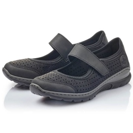 Chaussures ajourées confortables Rieker W RKR575 noir le noir 1