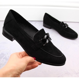 Chaussures à talons femme en daim ajouré, noir Potocki SZ12052 le noir 4