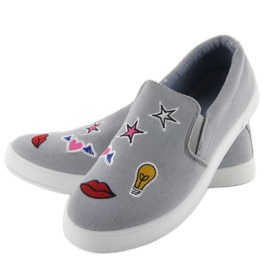 Slipons avec patchs gris JX41P 1 Slipons avec patchs gris JX41P 1
