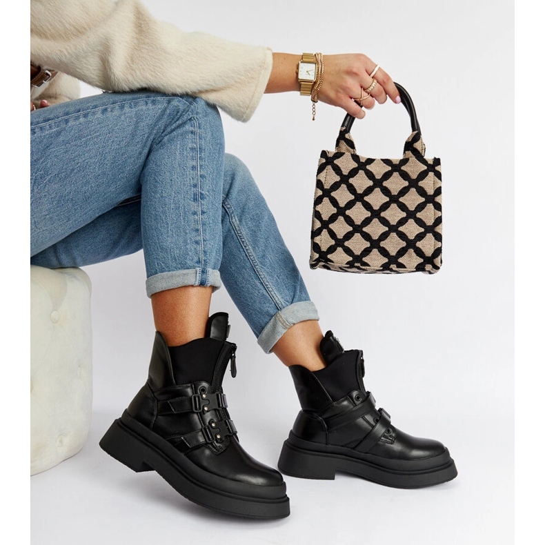 Bottines à plateforme Glen noires le noir 1