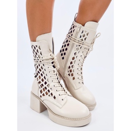 Vines Bottines ajourées beiges 4