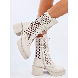 Vines Bottines ajourées beiges 2