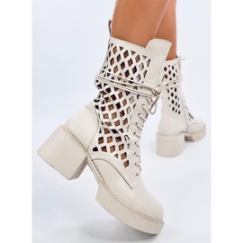 Vines Bottines ajourées beiges 3