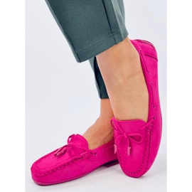 Mocassins Wards en daim fuchsia rose 3
