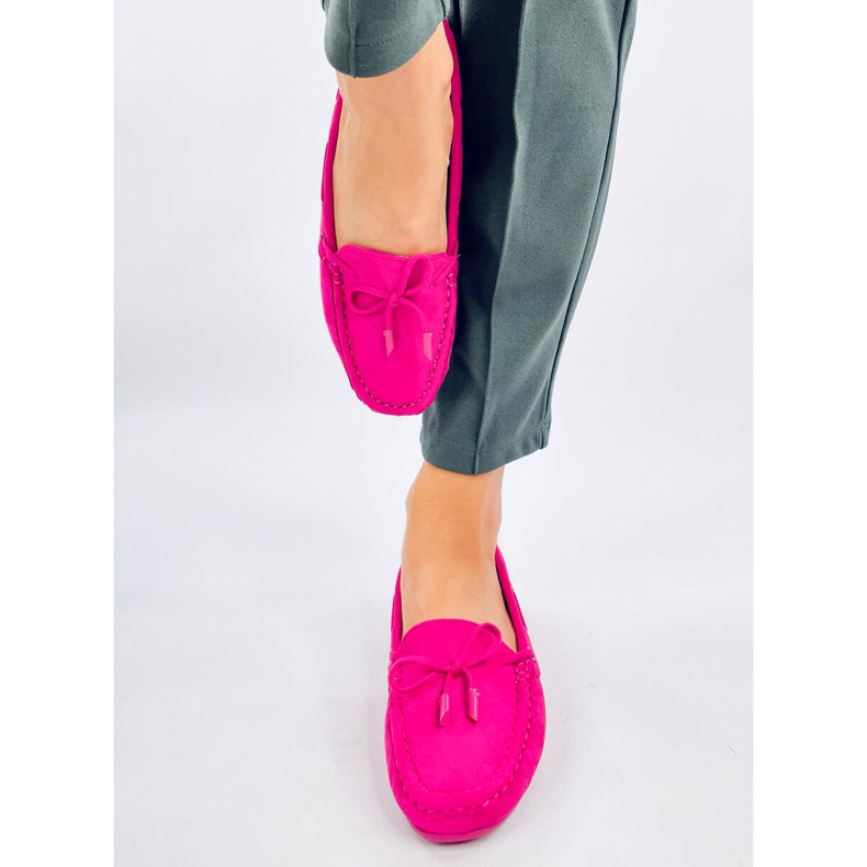 Mocassins Wards en daim fuchsia rose 1