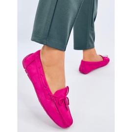 Mocassins Wards en daim fuchsia rose 4