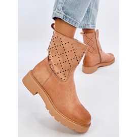 Issey Bottines ajourées kaki beige 3