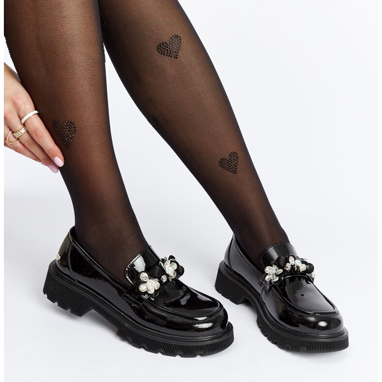 Mocassins en cuir verni noir Goe NN2N4200 le noir 1