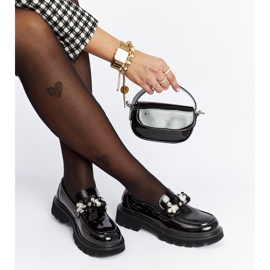 Mocassins en cuir verni noir Goe NN2N4200 le noir 2
