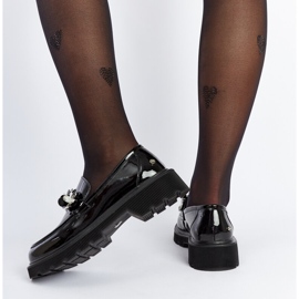 Mocassins en cuir verni noir Goe NN2N4200 le noir 4
