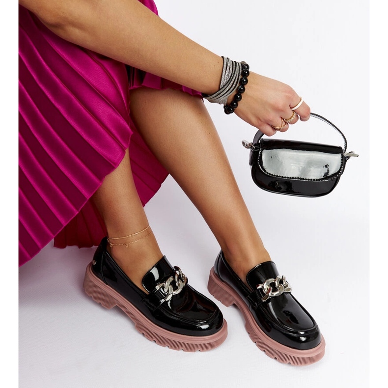 Mocassins en cuir noir Goe LL2N4039 le noir 1