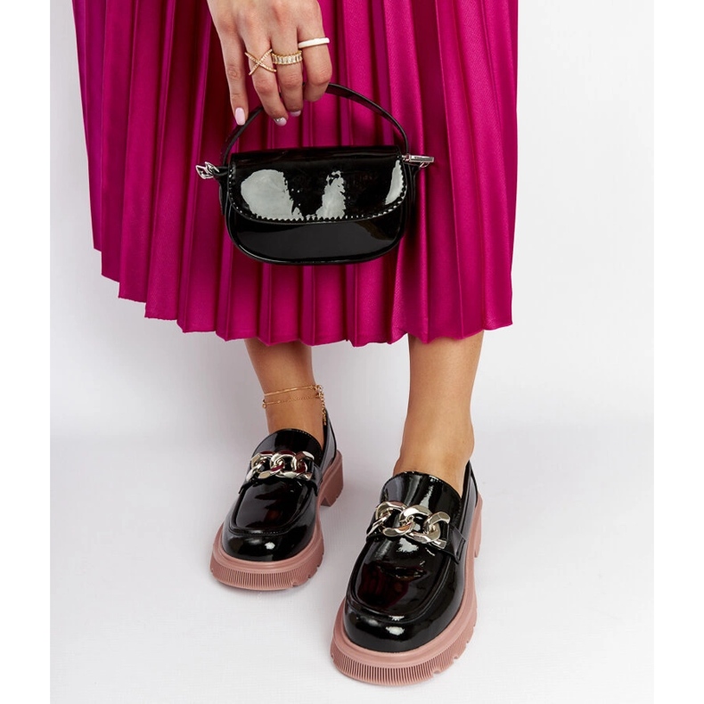 Mocassins en cuir noir Goe LL2N4039 le noir 2