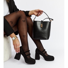 Escarpins Cher noirs à talon bloc massif 1