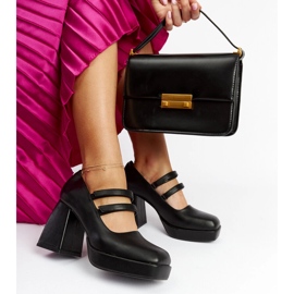 Escarpins Cher noirs à talon bloc massif le noir 1 Escarpins Cher noirs à talon bloc massif le noir 1