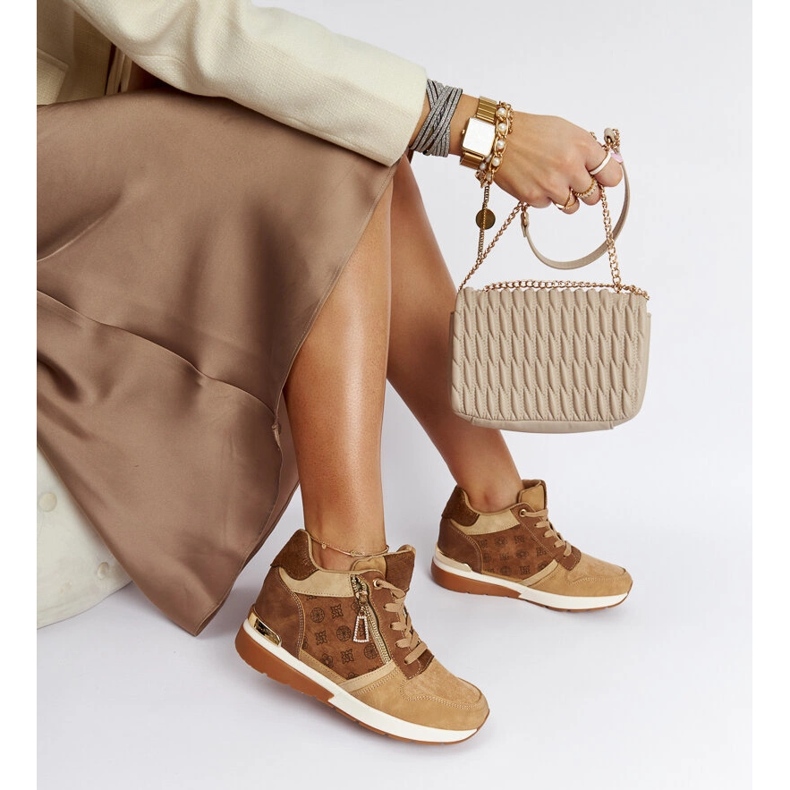 Baskets compensées Knoxville marron brun 1