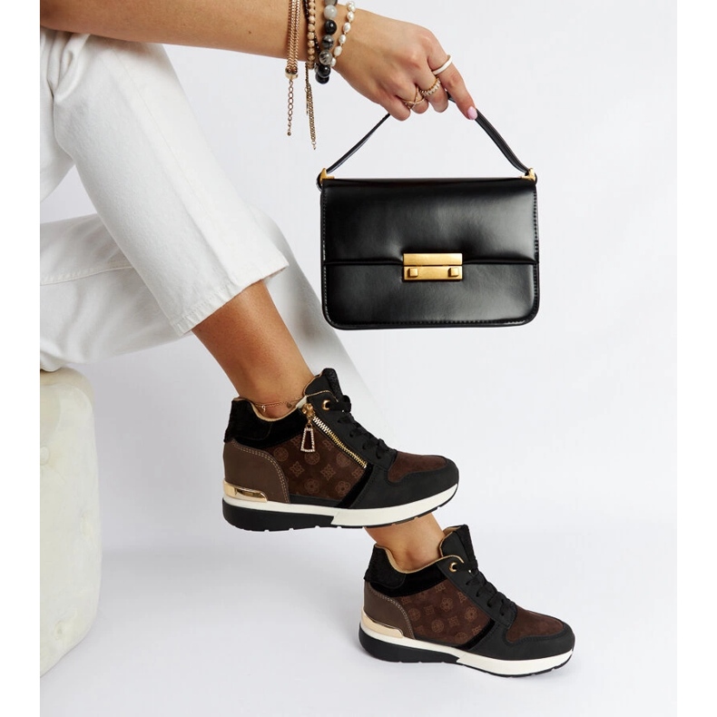 Baskets compensées Knoxville noires 1