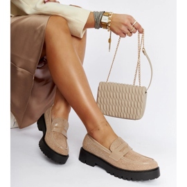 Mocassins beiges ornés de strass Newport 1