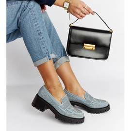 Mocassins bleus à talon Parent massif 1