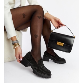 Mocassins noirs à talon Parent massif 2