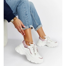 Baskets blanches massives avec strass Euclide 1