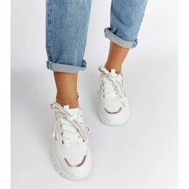 Baskets blanches massives avec strass Euclide 2
