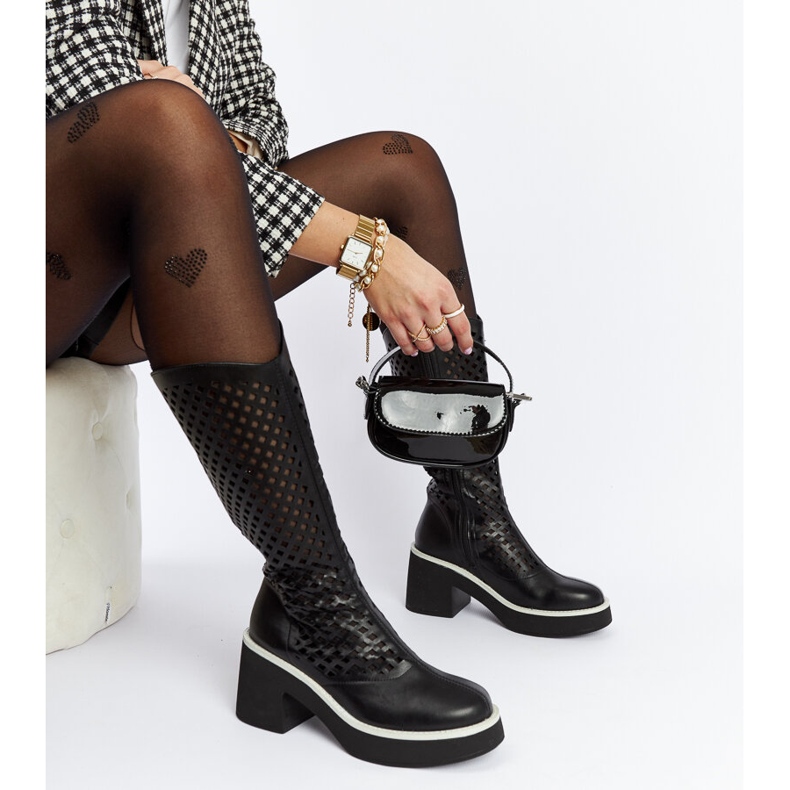 Bottines à talons Anahola ajourées noires le noir 2