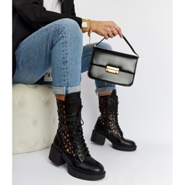 Bottines à talons Visalia ajourées noires 1