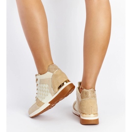 Baskets compensées Chestnut beiges 3