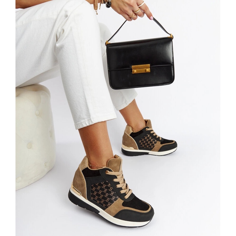 Baskets compensées Chestnut noires 1