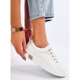 Baskets femme beiges blanc 1