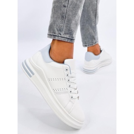 Maes Baskets compensées bleues blanche 4