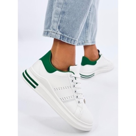 Maes baskets compensées vertes blanche 3
