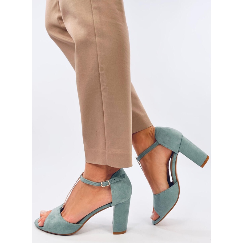 Ferdi Sandales à talons hauts vertes avec décoration dorée 2