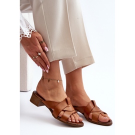 Zazoo 40236 Chaussons en Cuir à Talons Bas pour Femme Marron brun 1