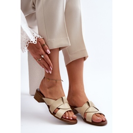 Zazoo 40236 Chaussons en Cuir à Talon Bas pour Femme, Beige 1 Zazoo 40236 Chaussons en Cuir à Talon Bas pour Femme, Beige 1