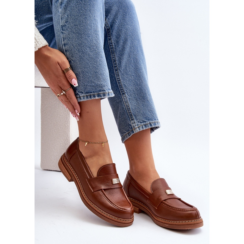 Zazoo 20165 Mocassins en cuir pour femme, marron brun 2