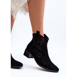 Vinceza Bottines Ajourées Femme Noir Madalina 1